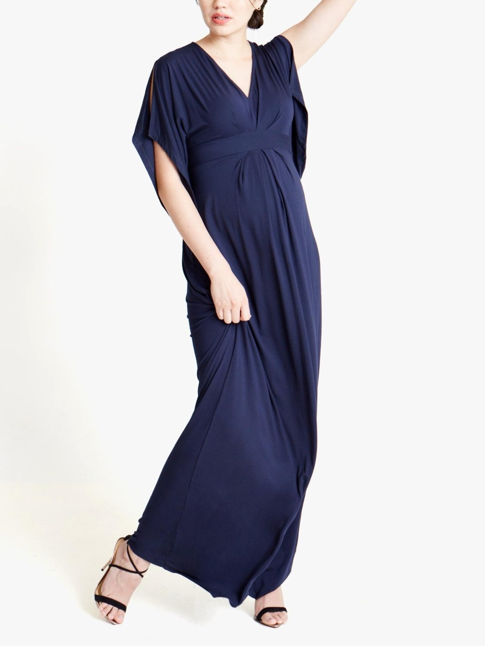 Ingrid & Isabel Navy V-Neck Maxi Dress with Dolman Sleeves. Medium